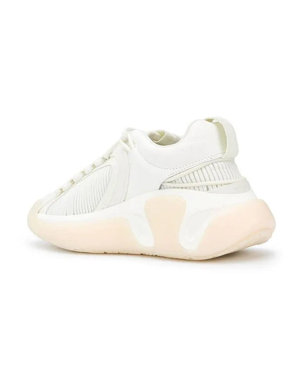 Balmain White Fabric Athletic Sneakers
