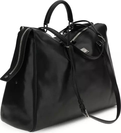 Dolce & Gabbana  Black Calf Leather Bos Taurus Shoulder Bag